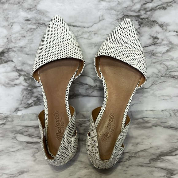 Madewell Womens Sz7. Black White Gray Cut Out Pointy Toe Flats Almost new - Picture 6 of 13